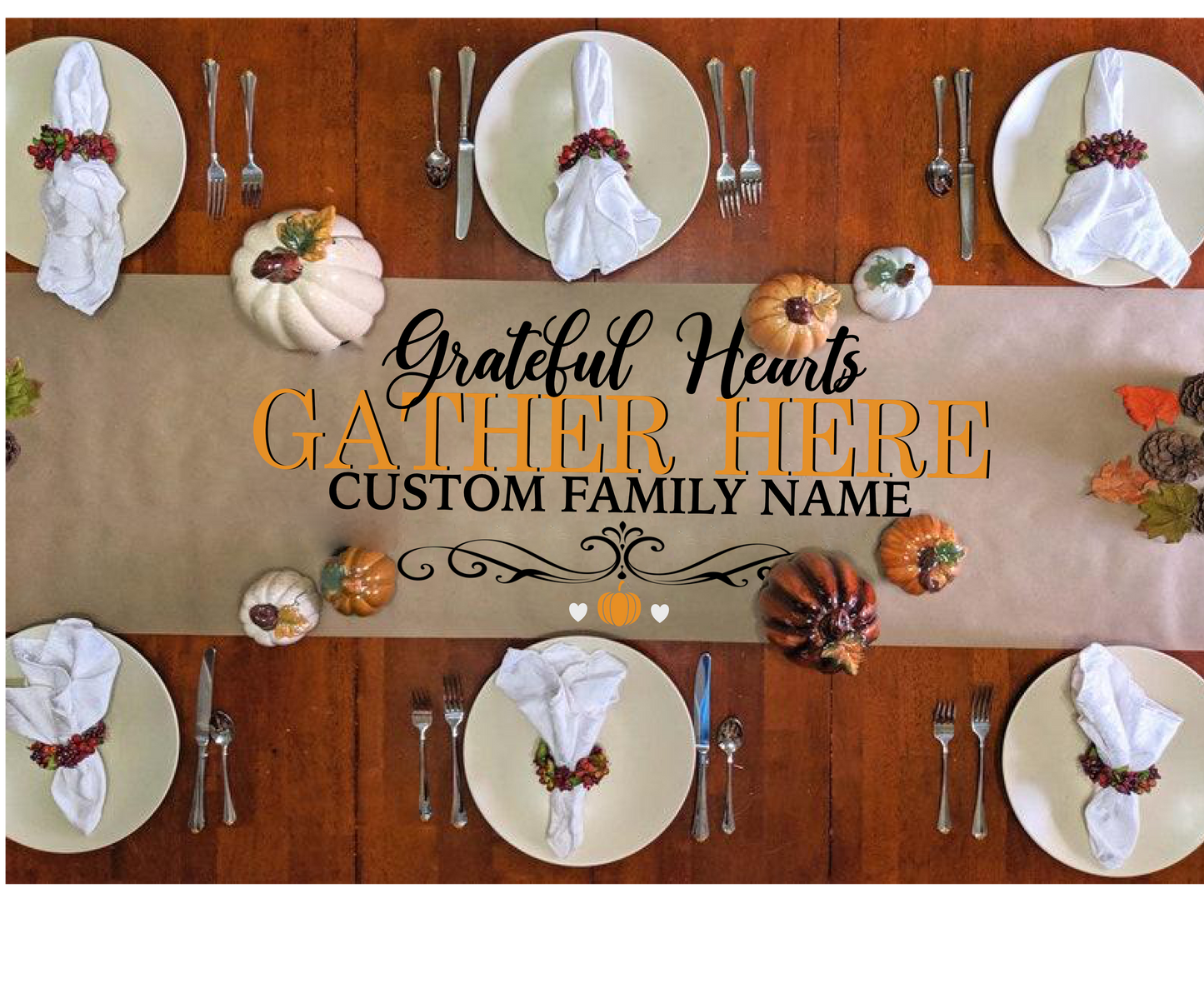 Customizable Thanksgiving Table Runner (Autumn)